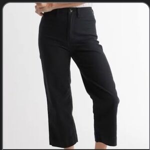 GAP High Rise Wide Leg Cropped Chico Pants Petite Black